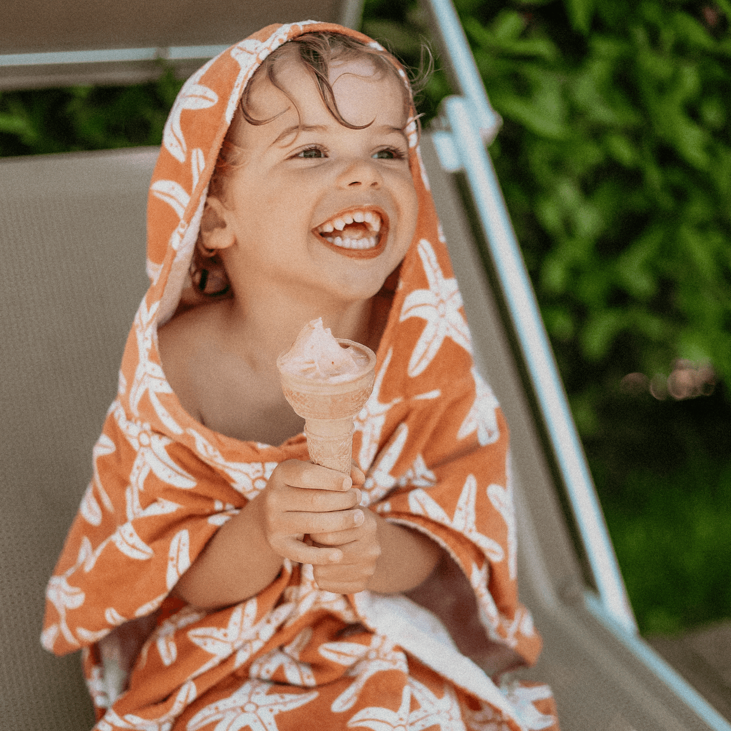 Poncho de Plage étoile Orange 65 x 65 cm