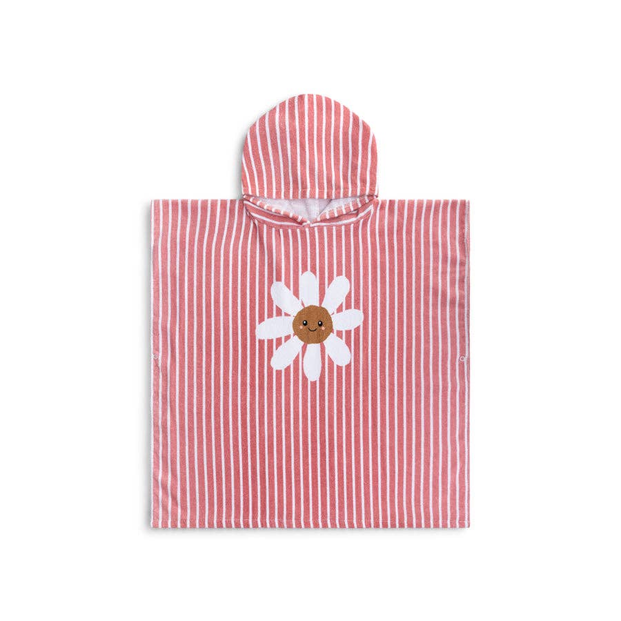 Poncho de plage rouge/blanc 65 x 65 cm