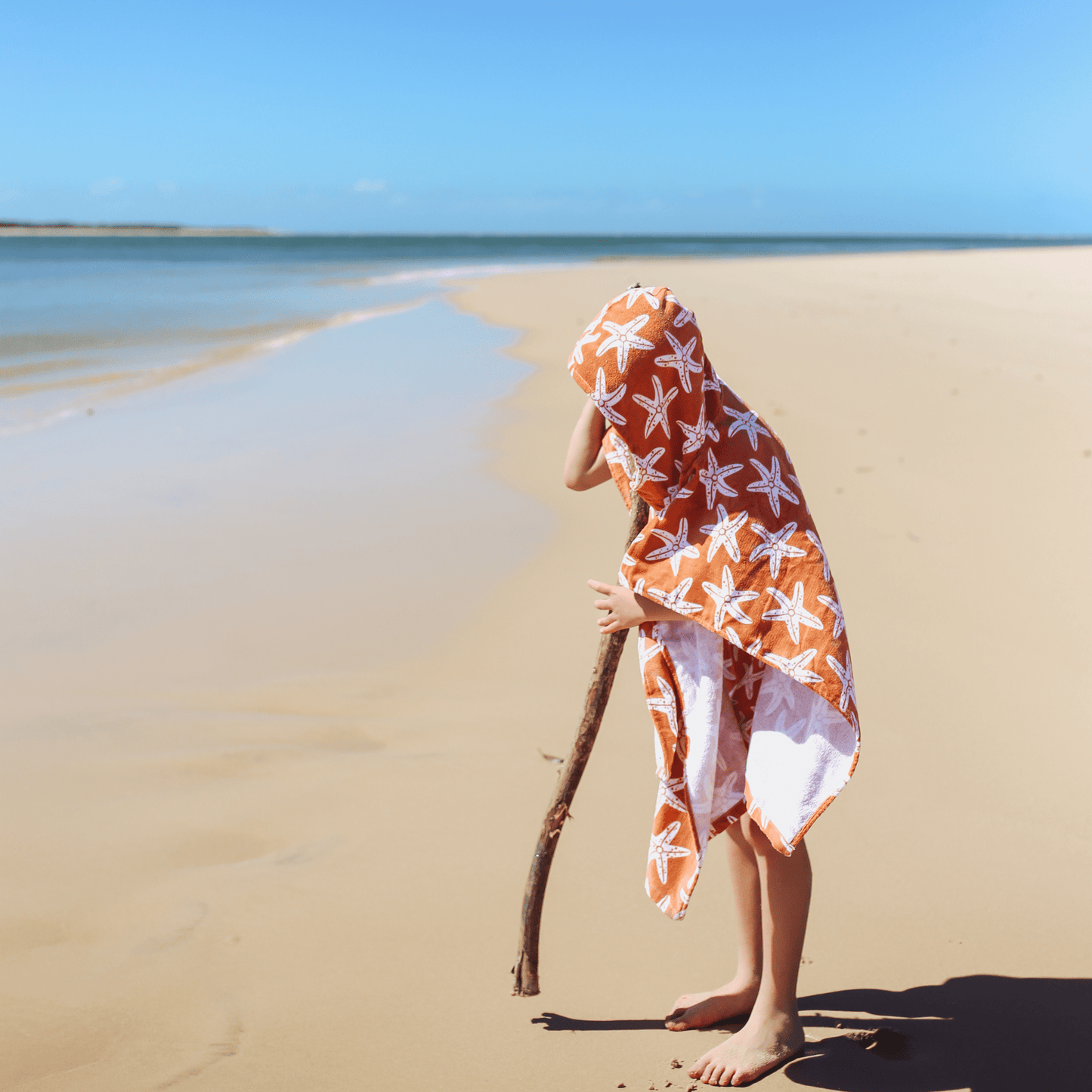 Poncho de Plage étoile Orange 65 x 65 cm