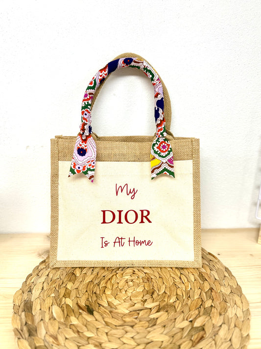 Sac en jute avec poche Eva C.